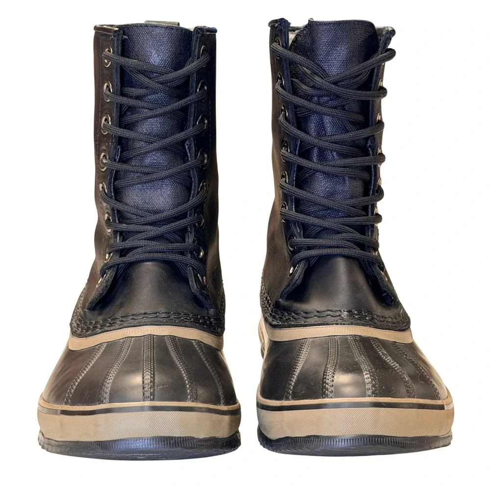 Sorel 1964 T Pac Duck Boots Men 7.5 Black Waterproof Insulated Lined NM2725-010